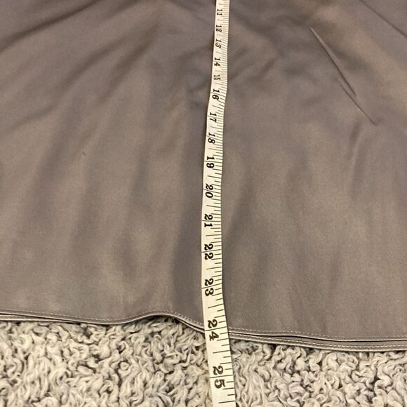 TALBOTS 14 Gray Stretch 100% Silk Shell Ruffle Top - Picture 7 of 11